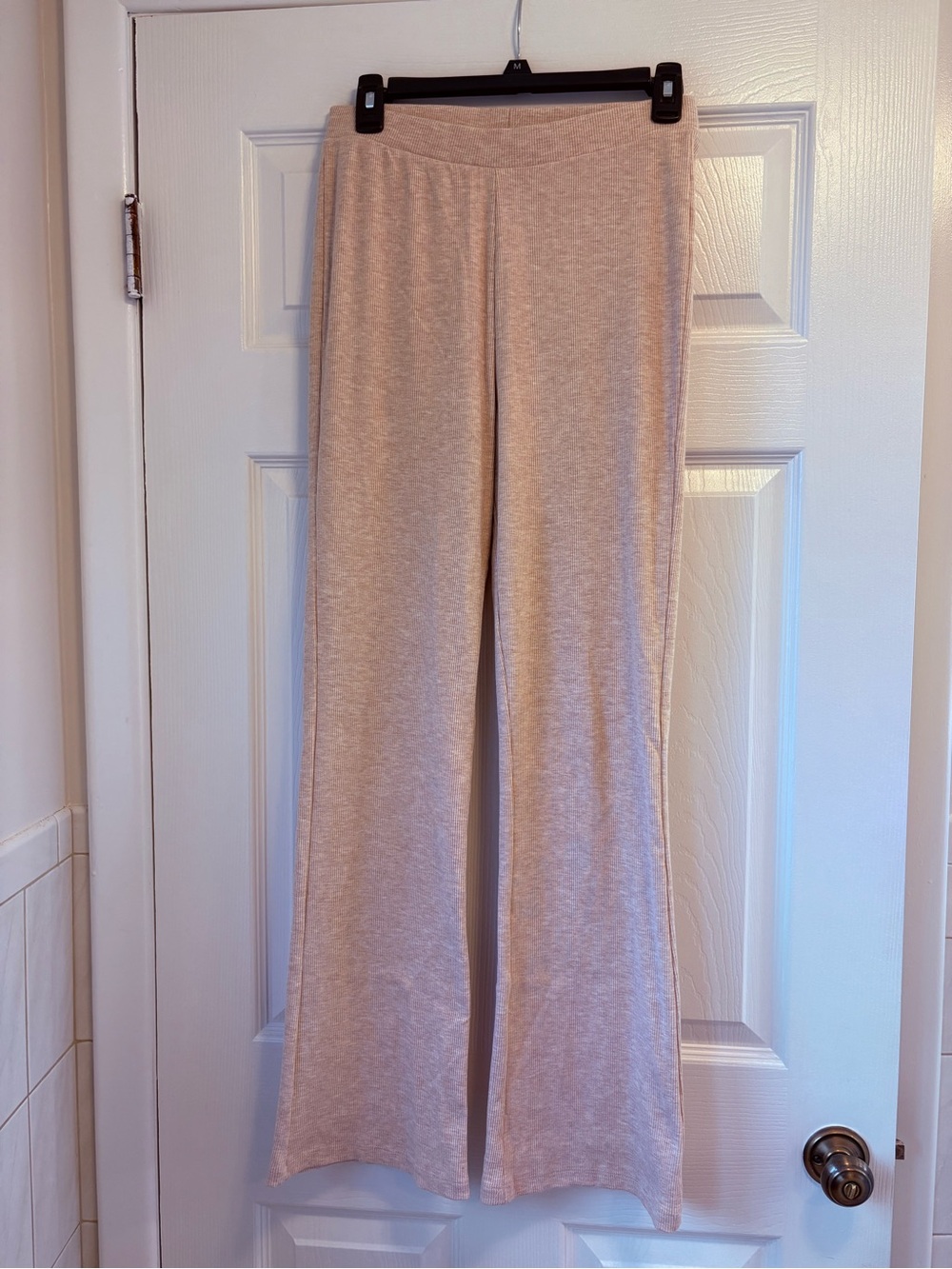 Pink Republic Ribbed Lounge Pants in cream/beige size small